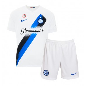 Inter Milan kläder Barn 2023-24 Bortatröja Kortärmad (+ korta byxor)
